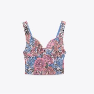 Zara Jewel Jacquard Top